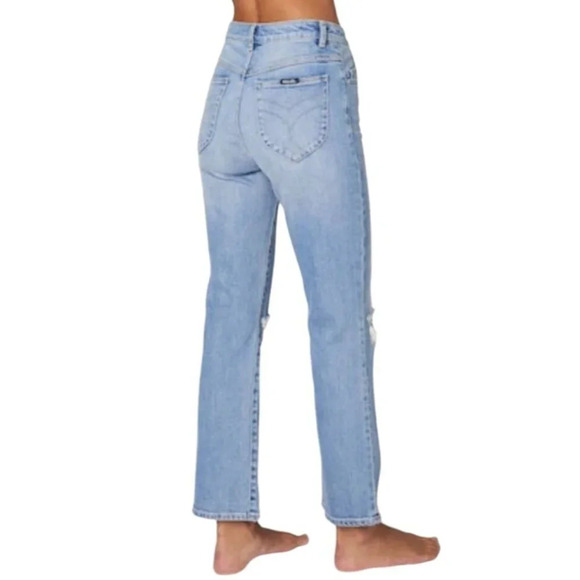 Rolla's Original Straight Bleeker Jeans in Vintage Blue 24 Womens Denim Pants - Picture 11 of 14